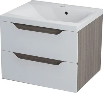 Koupelnový nábytek WAVE umyvadlová skříňka 60x45x48cm, bílá/maliwenge