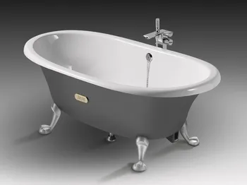 Roca Newcast Litinova Smaltovana Vana 170 X 85cm 222l Seda Bila
