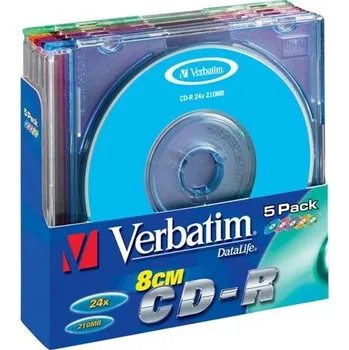 Optické médium Verbatim CD-R 8cm DL 210MB 24x color slim