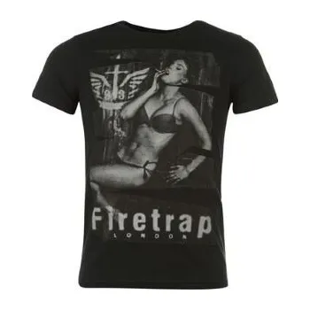 Pánské tričko Firetrap Graphic T Shirt Mens černá