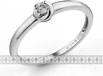 Prsten Zásnubní dámský zlatý prsten z bílého zlata s diamantem (briliant) 1,5gr 0,06ct 3861319-0-53-99