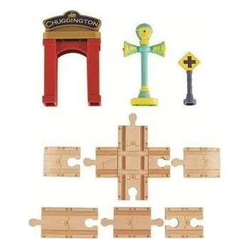 Vláček a vláčkodráha Chuggington Sada kolejí s bránou a Vee