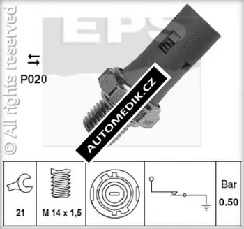 Spínač kontrolního světla tlaku oleje EPS (EPS 1.800.151)