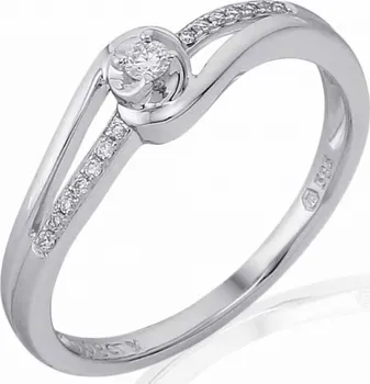 Prsten Luxusní mohutný zlatý zásnubní prsten s diamantem, bílé zlato brilianty 3861833- 3861833-0-51-99