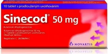 Lék na kašel, rýmu a nachlazení Sinecod 50 mg 10 tbl.