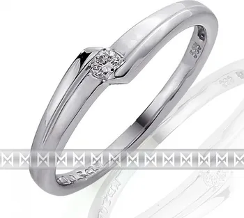 Prsten Zásnubní prsten s diamantem, bílé zlato brilianty 3861276-0-54-99