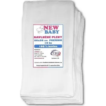 New baby bavlněné pleny 80 x 80 cm 10 ks, premium bílá