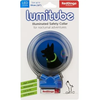 Obojek pro psa Red Dingo Lumitube LED modrý