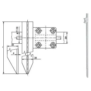 Zemnící tyč z T profilu ZT 1,5t