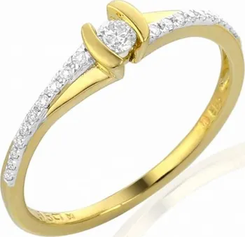Prsten Diamantový prsten GEMS diamonds, žluté zlato posetý diamanty 21ks 0,15ct 3810840-5-54-99