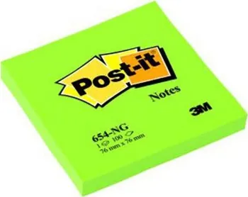 Samolepící bloček Bloček Post-it 654NG, zelený (100 lístků)