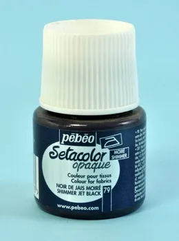 Speciální výtvarná barva Barva na textil PÉBÉO SETACOLOR SHIMMER - metalická černá 45ml