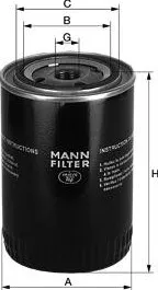 Olejový filtr Filtr olejový MANN (MF W719/21) VOLKSWAGEN