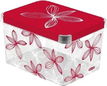 Úložný box CURVER box úložný dekorativní L RED&WHITE LILY