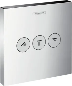Ventil 15764000 Hansgrohe Shower Select - Uzavírací a přepínací ventil pro 3 spotřebiče, chrom 15764