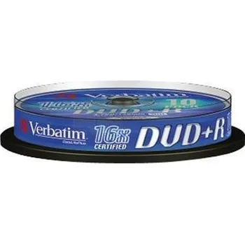 Optické médium Verbatim DVD+R 4.7GB 16x 10 cake