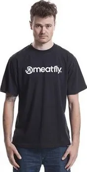 Pánské tričko triko Meatfly Logo - Black