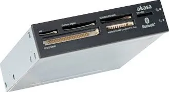 Čtečka paměťových karet Akasa AK-ICR-11 bluetooth, s podporou SDXC, černá nebo bílá (obě čela v balení), interní