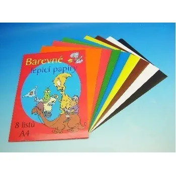 Barevné papíry lepící ve složce KOH-I-NOOR A4 8ks
