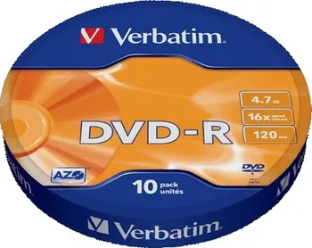 Optické médium Verbatim DVD-R 16x 4.7GB bulk 10 ks