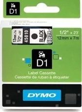 Pásek do tiskárny DYMO 45010 Samolepící páska - 12 mm 7 m (černá/průhledná)