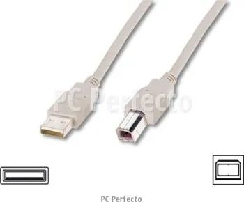 Datový kabel DIGITUS Kabel Digitus USB A/samec na B-samec, béžový, 1m (AK-300102-010-E)