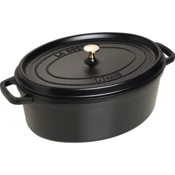 Staub Cocottes oválný hrnec černý V, 37 cm