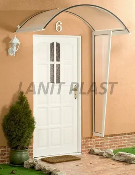 Stříška nad vchodové dveře Lanit Plast boční stěna ONYX 90 bílá + čirý polykarbonát