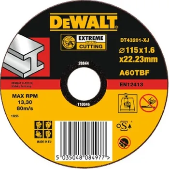 Řezný kotouč DeWALT řezný kotouč Extreme na kov rovný 180-22.2-1.6 mm