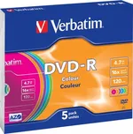Verbatim DVD+R 4,7GB 16x Slim Colour 5ks