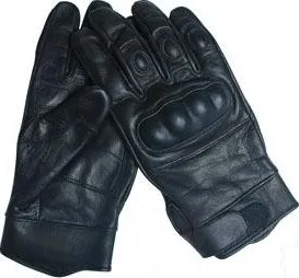 Rukavice Kožené rukavice TACTICAL Mil-Tec®, plastová ochrana - černé