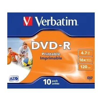 Optické médium Verbatim DVD-R jewel case 10 4.7GB 16x printable