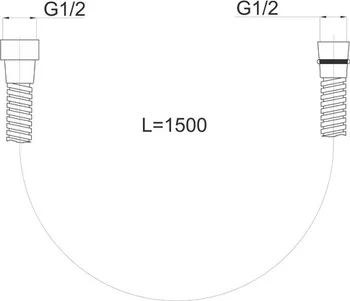 Sprchová hadice HERZ sprchová hadice 1500 mm UH12002