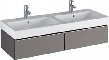 Koupelnový nábytek KERAMAG Icon skříňka pod dvojumyvadlo, závěsná 119 x 24 x 47,7 cm, platinová lesklá 840222