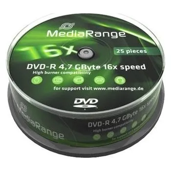 Optické médium Mediarange DVD-R 4,7GB 16x spindl 25pck/bal