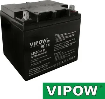 Trakční baterie Baterie olověná 12V/40Ah VIPOW bezúdržbový akumulátor