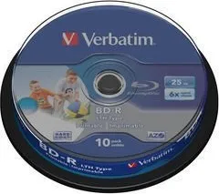 Optické médium Verbatim CD-R BLU-RAY 25GB 6x wide printable spindle 10 pack