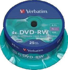 Optické médium Verbatim DVD-RW spindle 25 4,7GB 4x