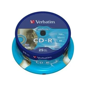 Optické médium Verbatim CD-R 80 52x Lightscribe V1.2 spindl 25 pack
