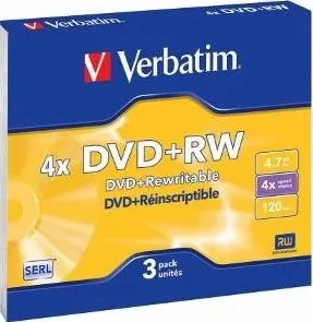 Optické médium Verbatim DVD+RW 3 4,7GB 4x
