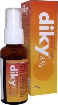 Lék na kožní problémy, vlasy a nehty Diky 4% Spray 40 mg/g 25 g
