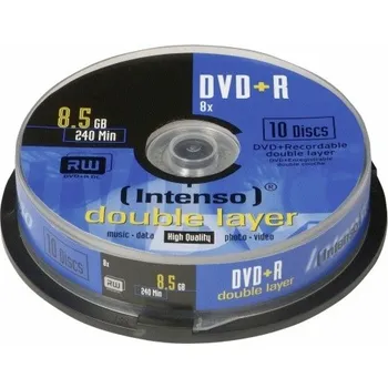 Optické médium Intenso DVD+R DL DoubleLayer cakebox 10 8,5GB 8x