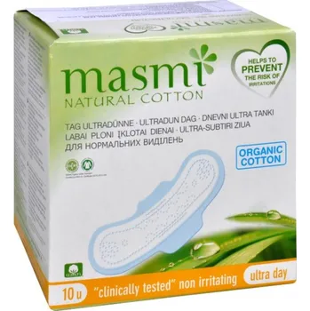 Menstruační vložka Masmi Ultratenké vložky z organické bavlny s křidélky 10 ks
