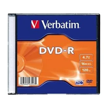 Optické médium Verbatim DVD-R 4,7GB 16x slim 1ks
