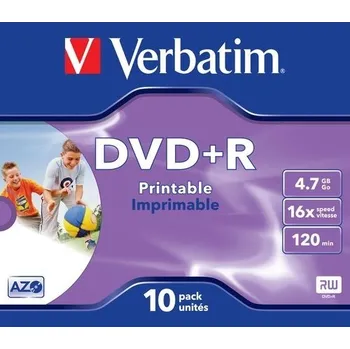Optické médium Verbatim DVD+R 4,7GB printable jewelcase