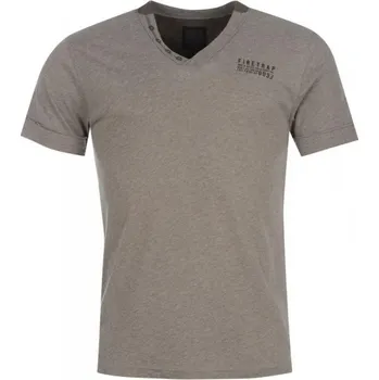 Pánské tričko Firetrap Striding V Neck T Shirt šedá