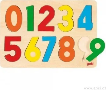 Dřevěná hračka Dřevěné puzzle na desce – Čísla