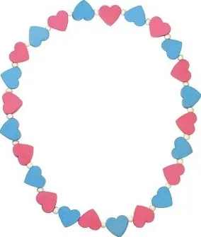 Náhrdelník Detoa dětský náhrdelník s růžovými a modrými srdíčky