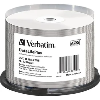 Optické médium Verbatim DVD-R spindle 50 4.7GB 16x wide