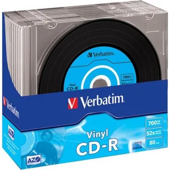 Optické médium Verbatim CD-R 700MB/80min 52x Vinyl slim 10ks